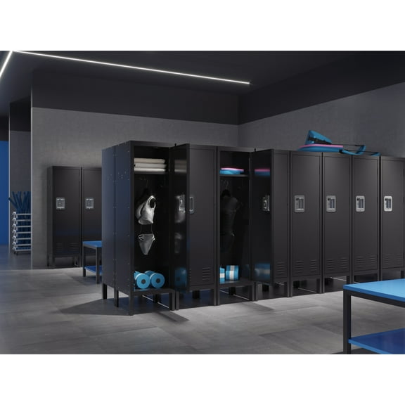 54"h Black Metal Storage Cabinet - Practical Locker For Storing Various Items In Different Rooms X 15.4"d 15"w Spacious Objects