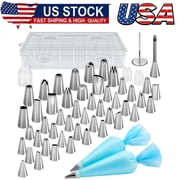 54 in 1 Piping Bags and Tips Set with 13 Large Size Piping Tips,35 Standard Size