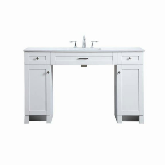 54 in. ADA Compliant Bathroom Vanity, White