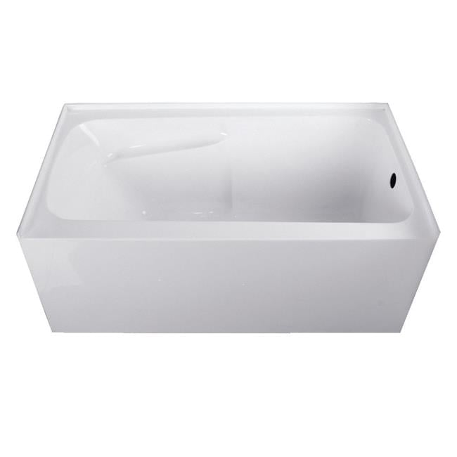 Aqua Eden 54-Inch White Acrylic Alcove Tub with Arm Rest