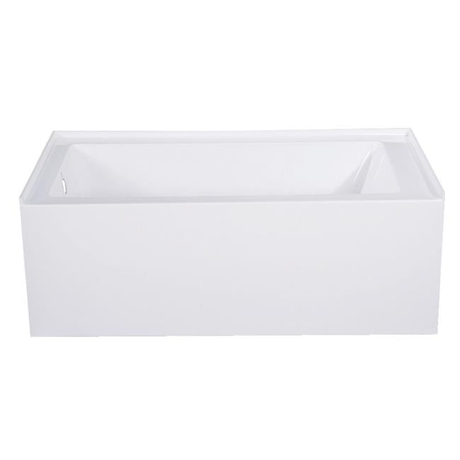 Aqua Eden 54-Inch White Acrylic Alcove Tub with Left Hand Drain