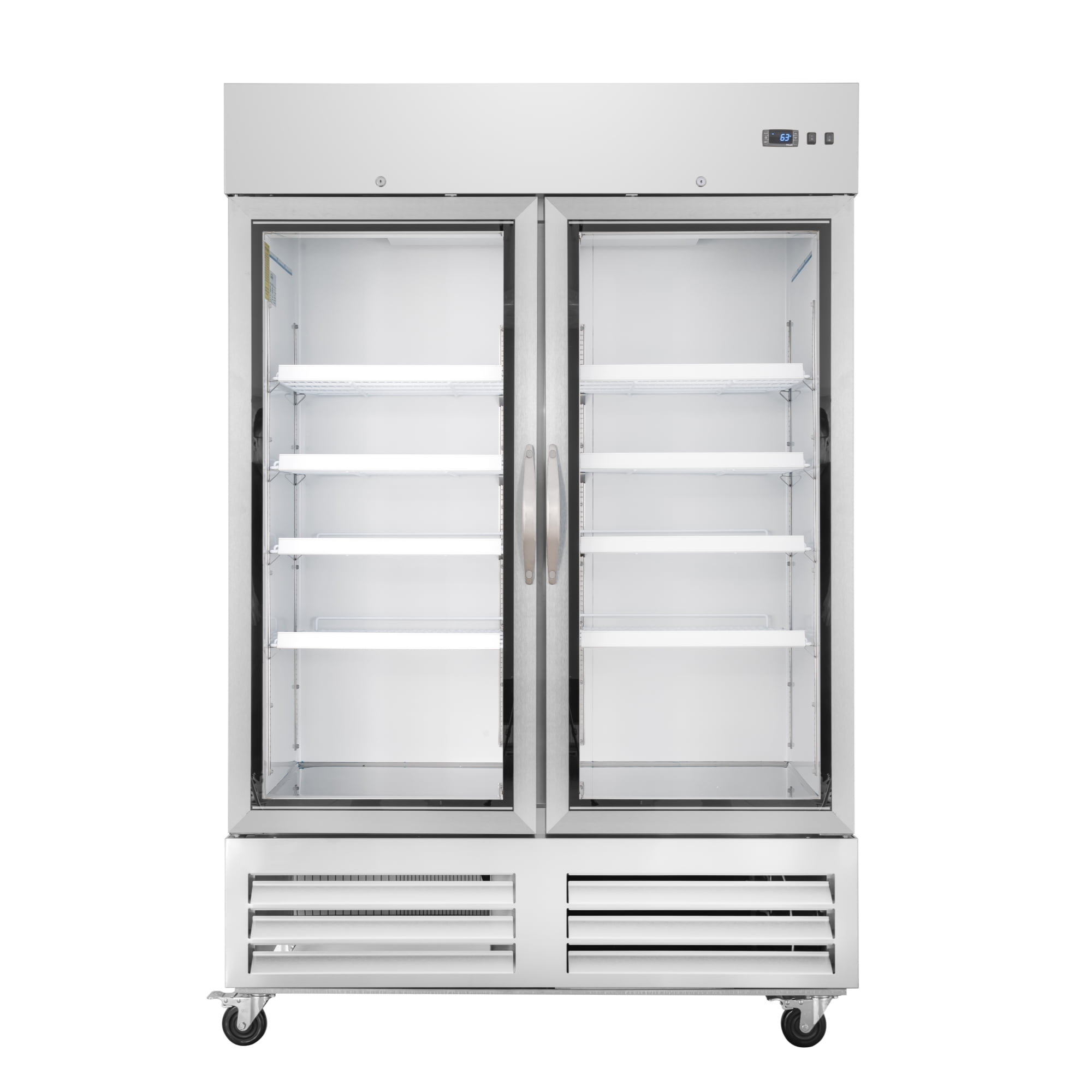 54" Stainless Steel Commercial Reach-In Refrigerator/Freezer with Glass Doors