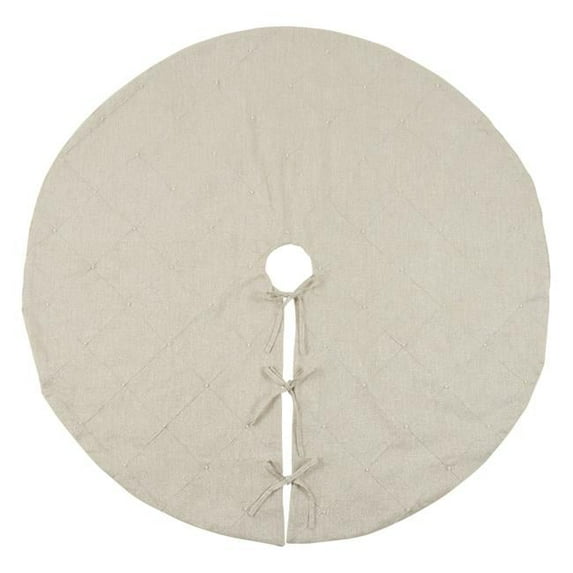 54 in. Diamond Stitched Round Tree Skirt, Natural