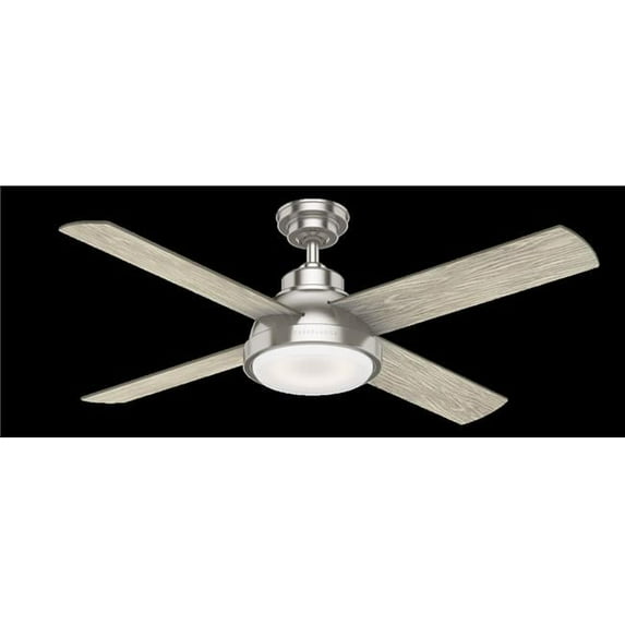 54 in. Levitt Brushed Nickel Ceiling Fan with LED Light Kit & Wall Control