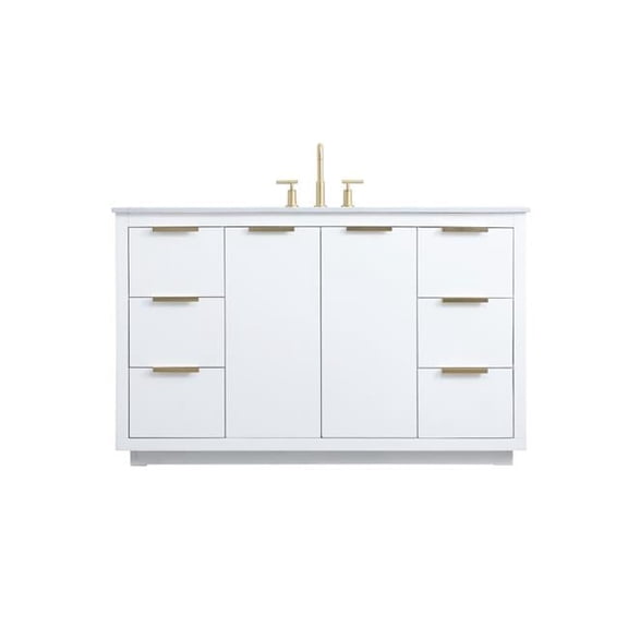54 in. Single Bathroom Vanity, White