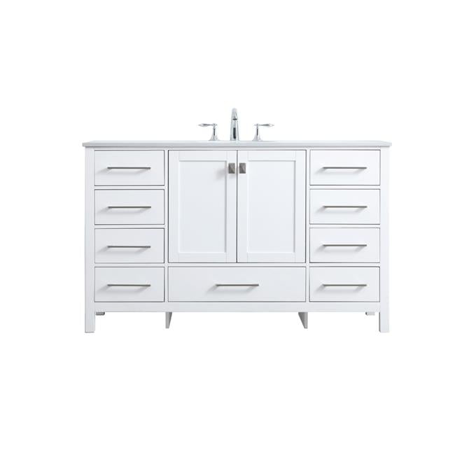 Irene 54'' White Single Bathroom Vanity with Calacatta Marble Top