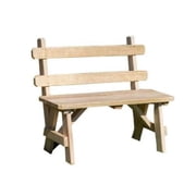 54 in. Treated Pine Traditional Garden Bench with Back