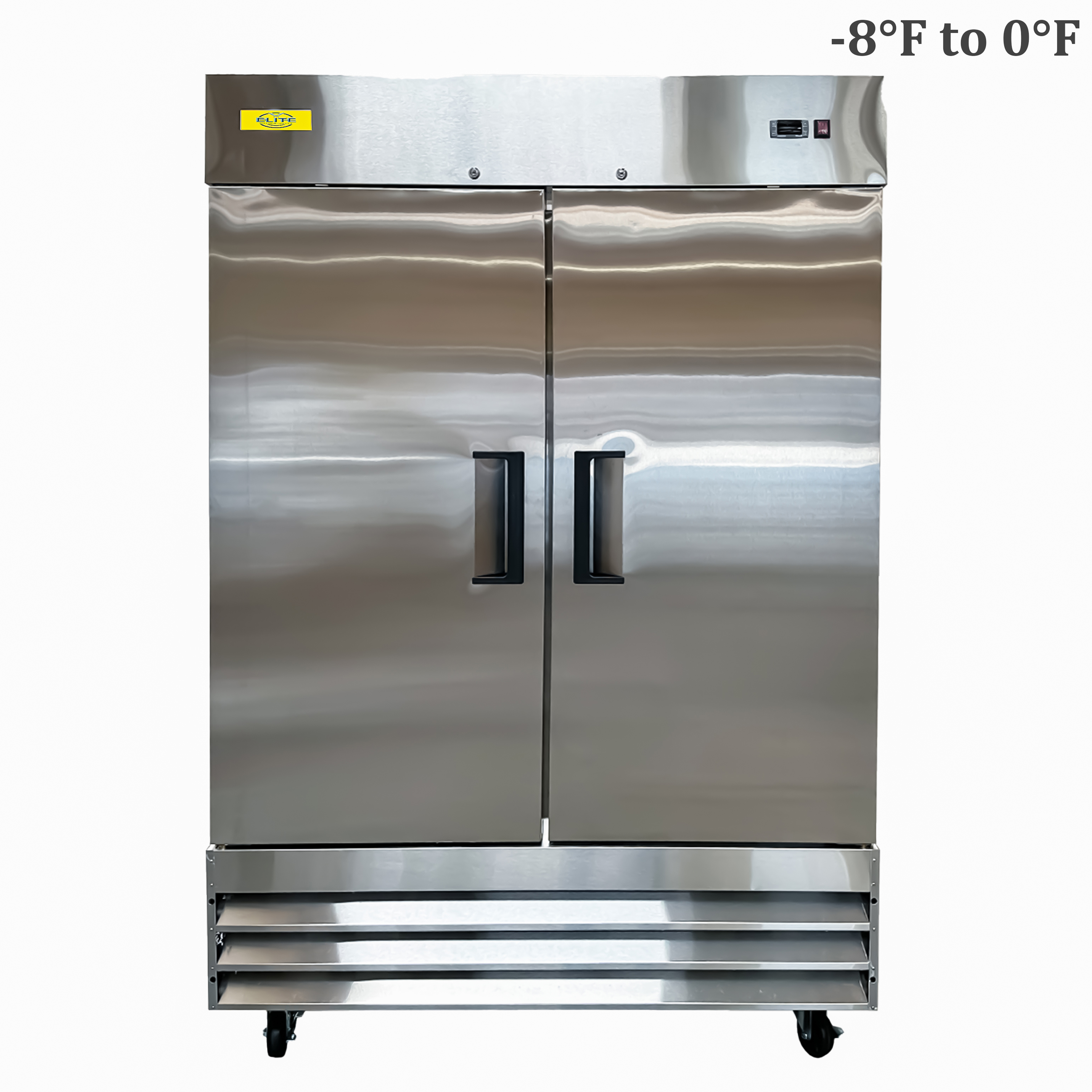 54 in. Two-Door Commercial Upright Reach-In Freezer 47 Cu. Ft.  Auto Defrost, Stainless Steel  NSF
