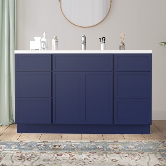 54 in. W x 21 in. D x 32.5 in. H Freestanding Bathroom Vanity Cabinet without Top in Blue