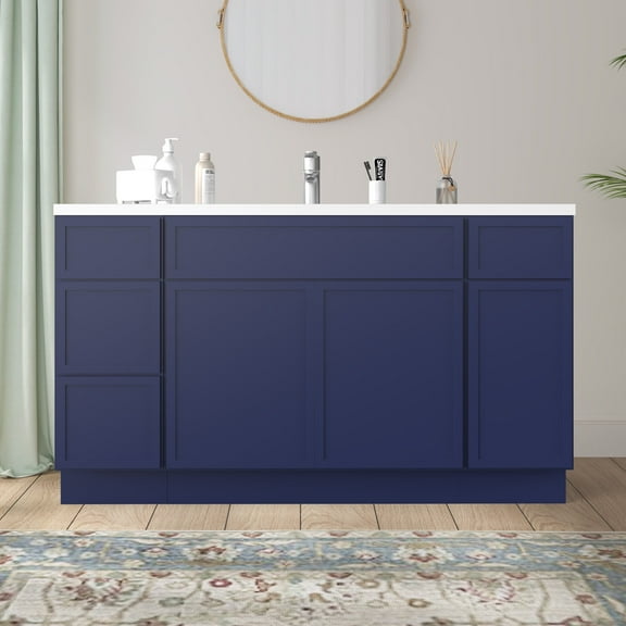 54 in. W x 21 in. D x 32.5 in. H Freestanding Bathroom Vanity Cabinet without Top in Blue