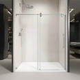 thumbnail image 1 of 54 in. W x 76 in. H Single Sliding Frameless Shower Enclosure With Clear Glass in Chrome, 1 of 6