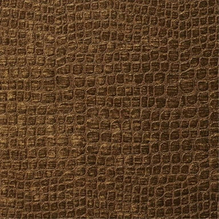 54 in. Wide Brown Textured Alligator Shiny Woven Velvet Upholstery Fabric