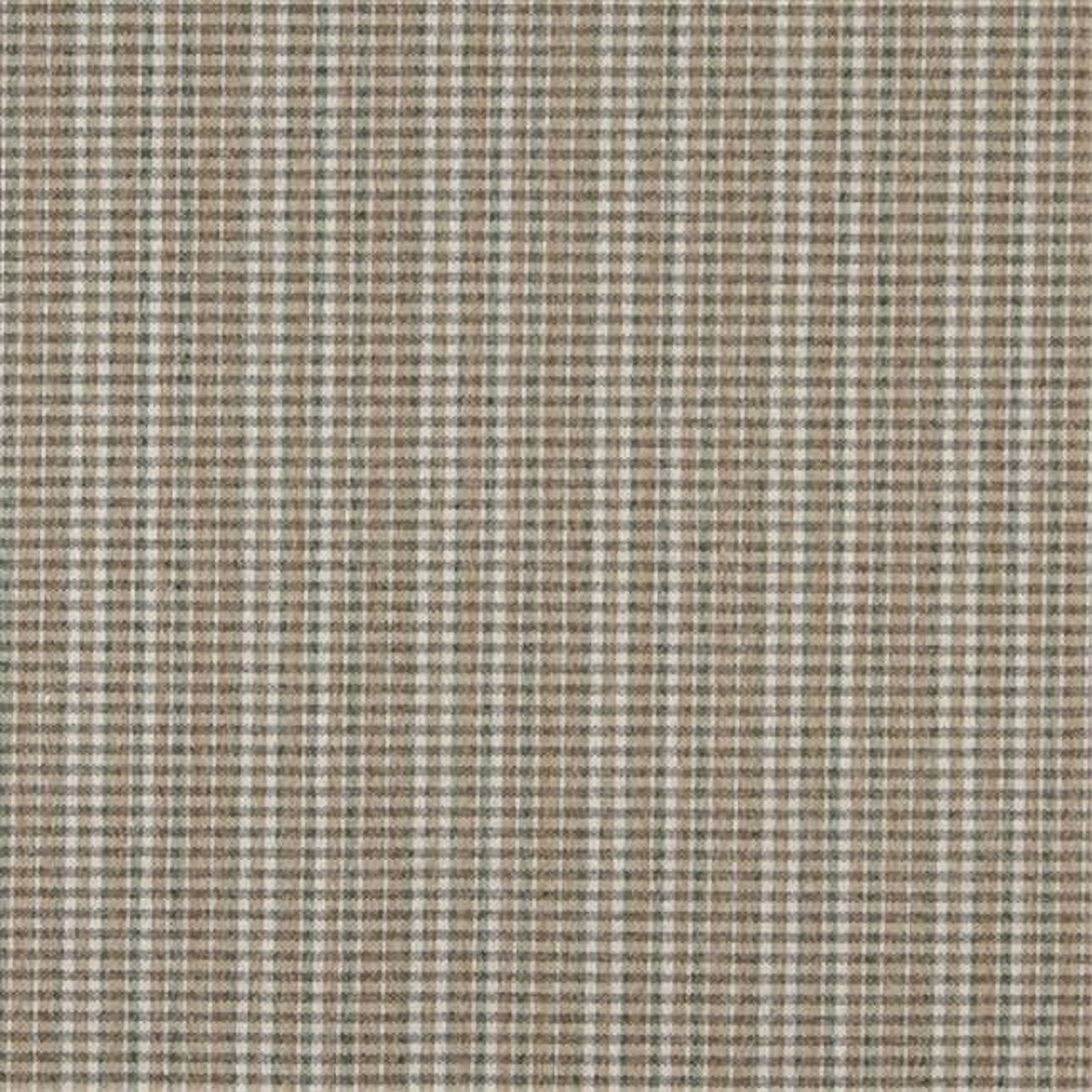 54 in. Wide Light Brown, Green And Ivory, Small Plaid Country Style