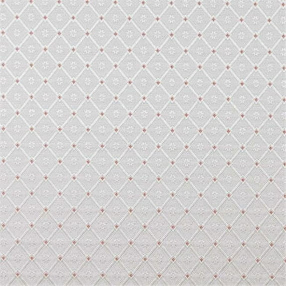 54 in. Wide Silver, White And Mahogany Red, Diamond Brocade Upholstery Fabric