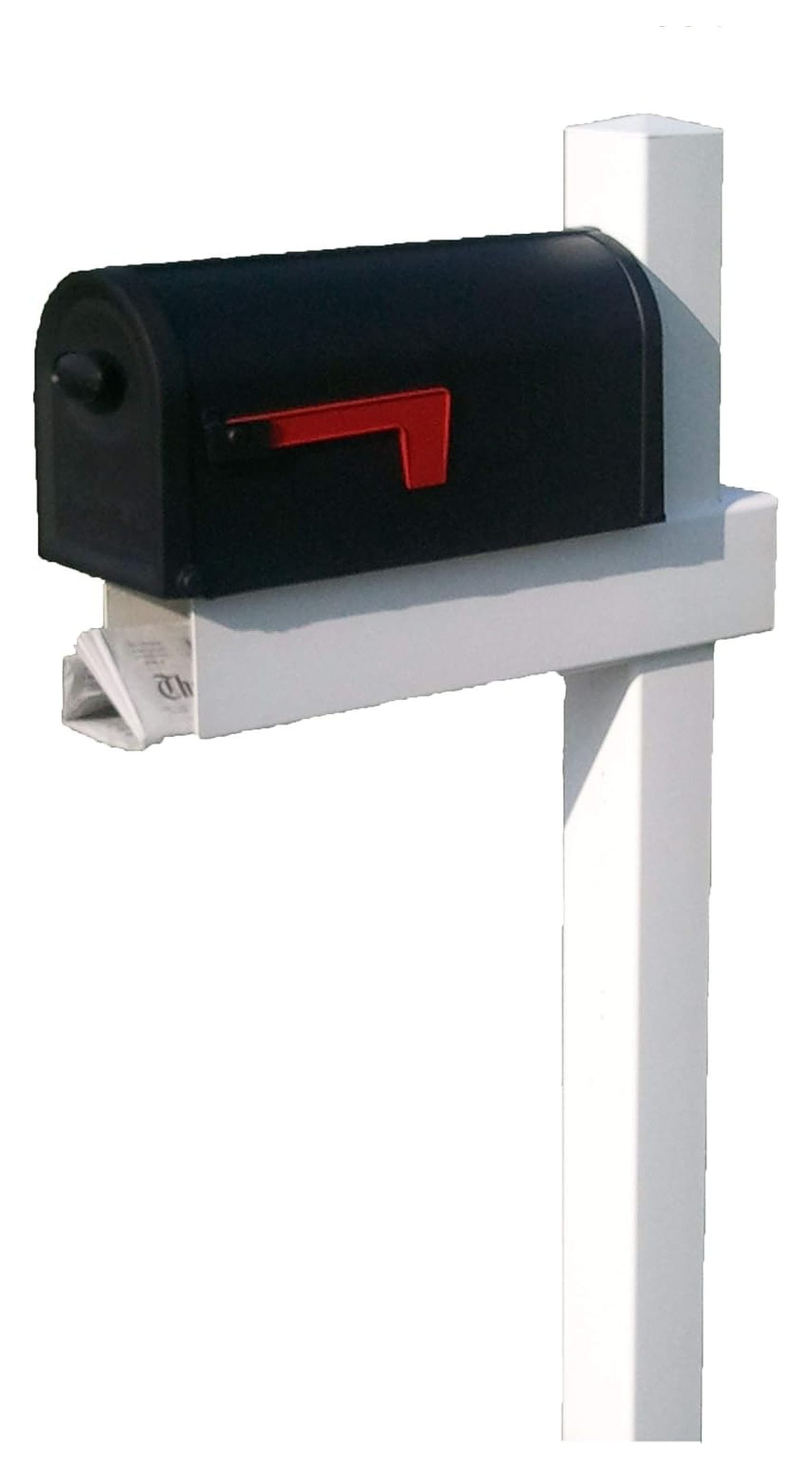 Handy Post 4L White Vinyl Mailbox Post Sleeve - Fits 4x4 Wood Post, Holds 4 Mailboxes (Mailboxes Not Included)