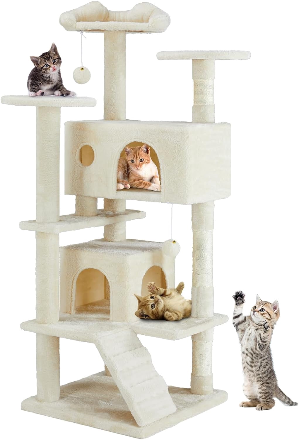 Image showcasing 54-inch Indoor Cat Tree Tower -Multi-Level Pet House for Large Cats ...
