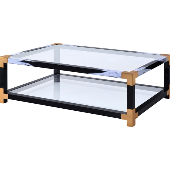 54 - inch Width Coffee Table | Store Magazines in Glass Shelf | Create Minimalist Living Room