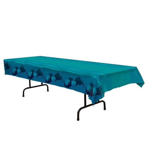 54 x 108 in. Shark Plastic Tablecover, Green