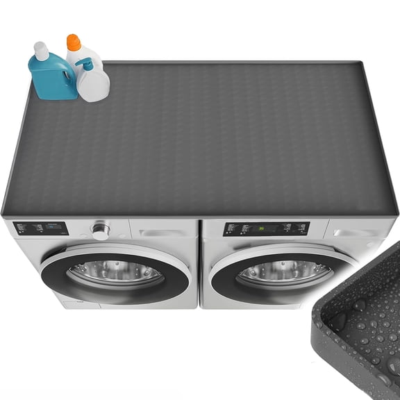 54''x 27.5'' Xl Washer And Dryer Covers For The Top Non Slip Silicone Rubber Protector Waterproof & Cover Pad Countertop Laundry Room Orginization