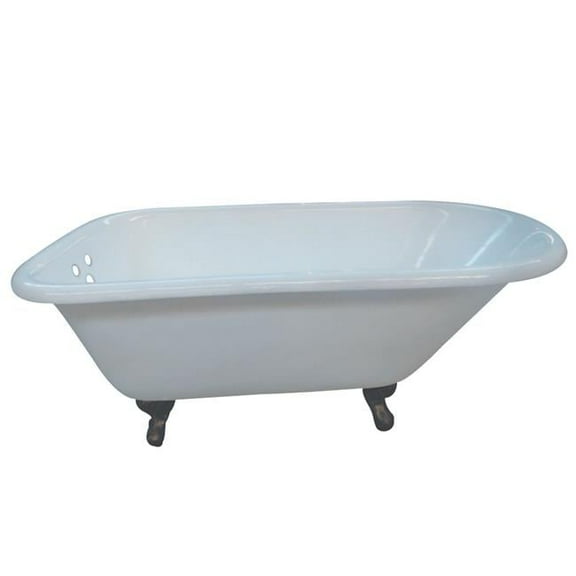 54 x 3.38 in. Aqua Eden Cast Iron Roll Top Clawfoot Tub with Tub Wall Drillings, Oil Rubbed Bronze feet