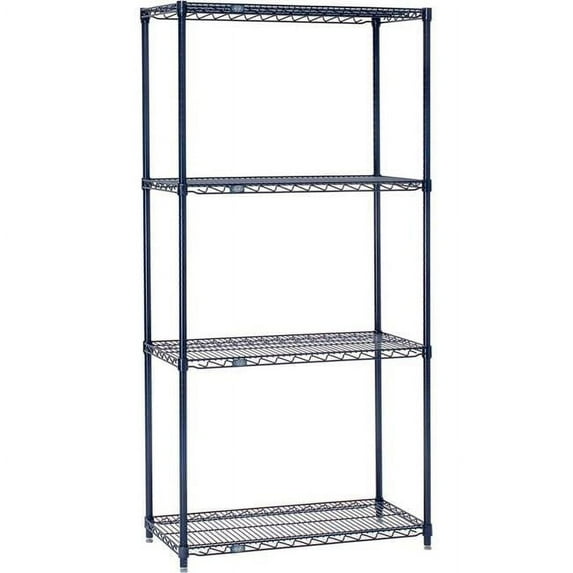54 x 30 x 21 in. Nexelon Blue Epoxy Starter Wire Shelving