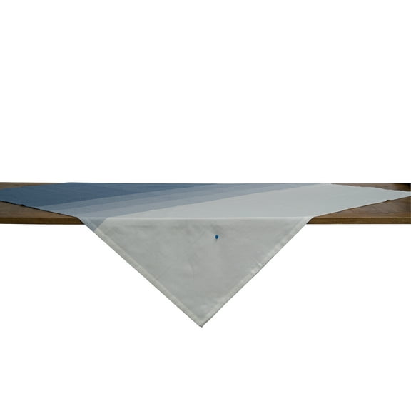 Sullivan Accent Blue & White Stripe Ombre Cotton Table Topper 54" x 54"