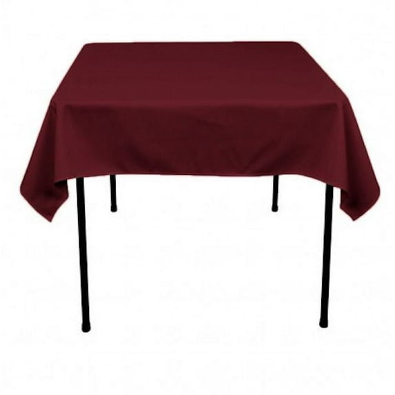 54" x 54 inch Square Overlay Tablecloth 100% polyester Wholesale Wedding party", (Color: Burgundy)