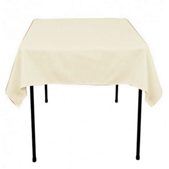 54" x 54 inch Square Overlay Tablecloth 100% polyester Wholesale Wedding party", (Color: Ivory)