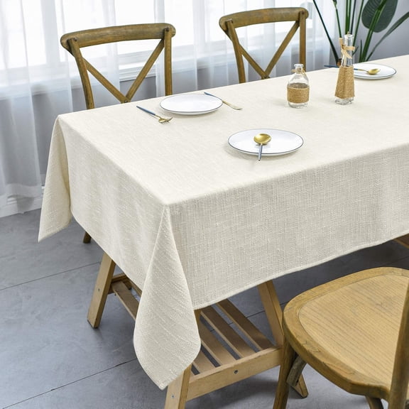 54 "x 70" waterproof cotton linen tablecloth | wrinkle resistant and easy to wipe rectangular tablecloth | suitable for indoor and outdoor dining and banquets
