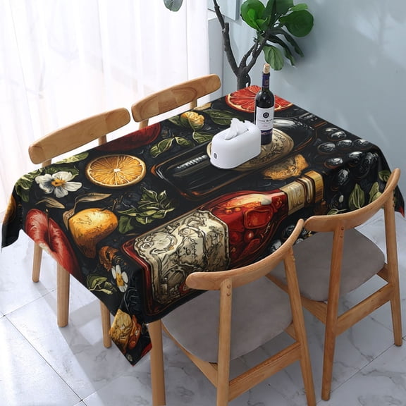 54" x 72" Rectangular Tablecloth, Table Cover for Indoor & Outdoor Dining, Party, Buffet Picnic, Italian Theme Pattern Funny