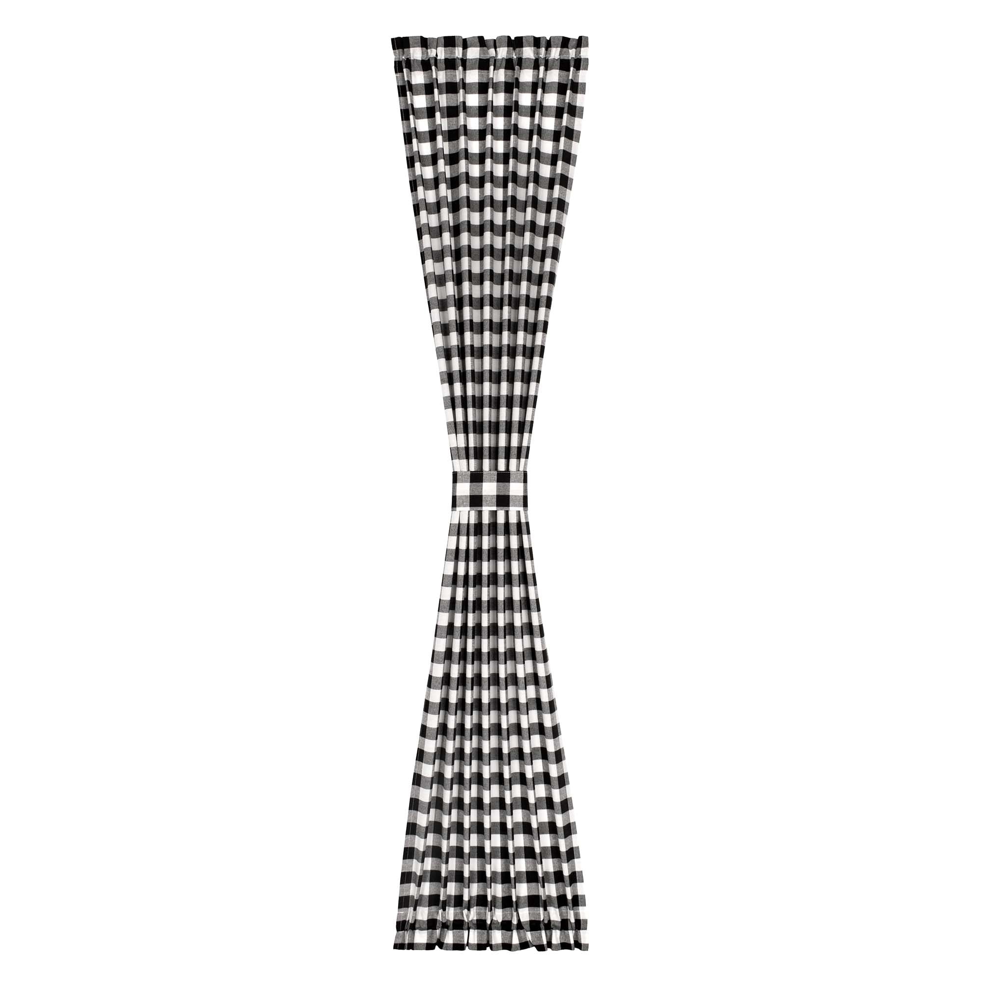 54 x 72 in. Polyester Light Filtering Buffalo Check Rod Pocket Curtain ...