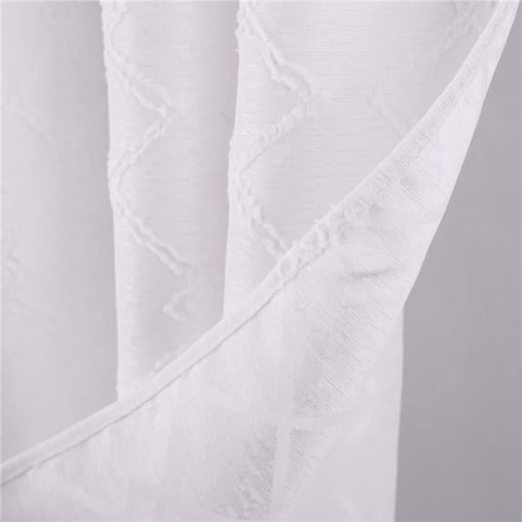 54 x 84 in. Connor Jacquard Grommet Curtain Panel, White