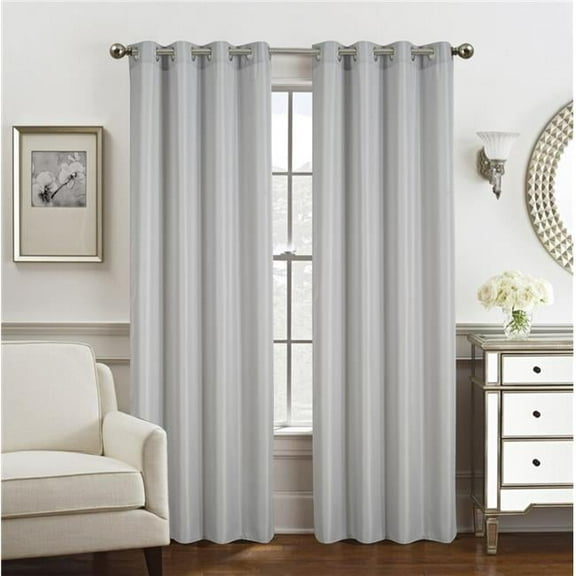 54 x 84 in. Gilbert Solid Single Grommet Curtain Panel, Grey