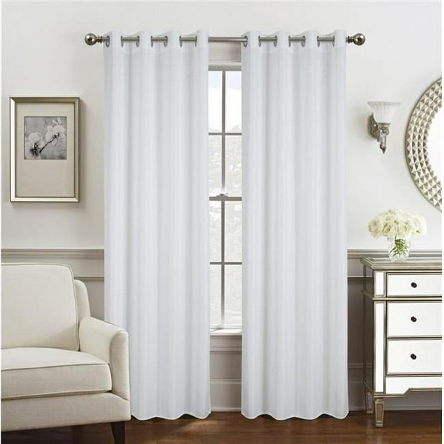 54 x 84 in. Gilbert Solid Single Grommet Curtain Panel, White