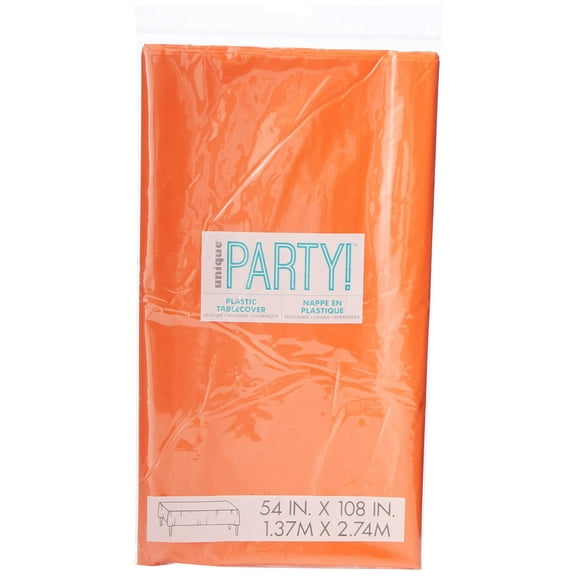 54"x108" Plastic Tablecloth Orange