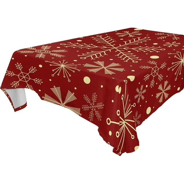 54"x54" Christmas Snowflake Tablecloth Waterproof Washable Polyester ...
