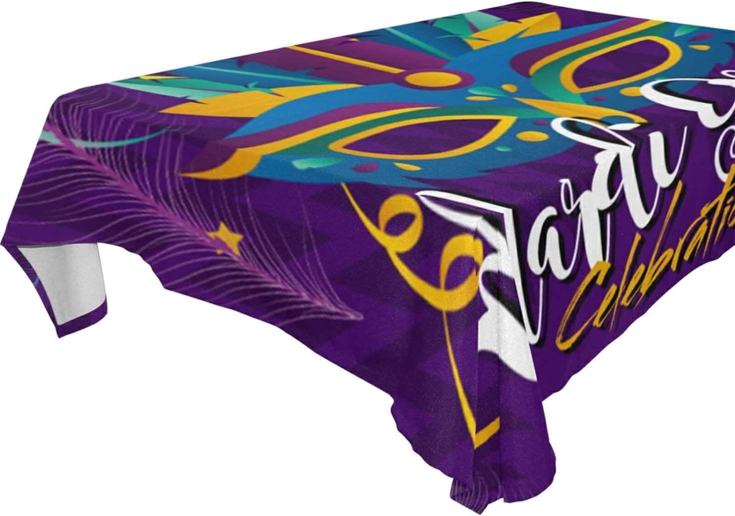 54"x54" Mardi Gras Tablecloth Waterproof Washable Polyester Square Table Cover Durable ...