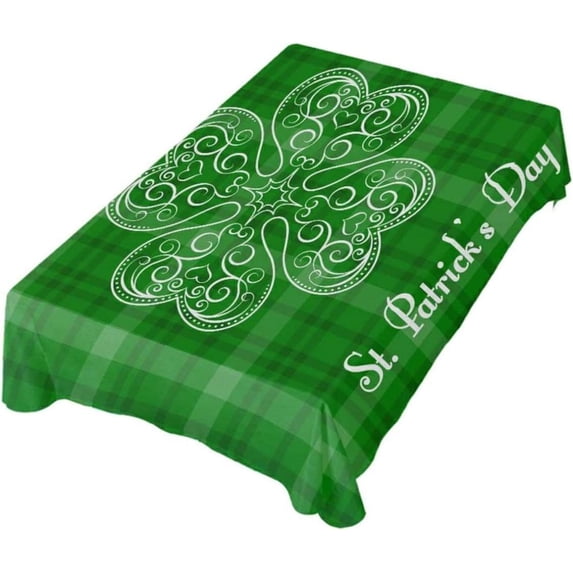 54"x54" Rectangle Table Cloth, St.Patrick's Day Clover Tablecloth Waterproof Anti-Shrink Soft and Wrinkle Resistant Decorative Fabric Table Cover for Outdoor Picnic/Kitchen Dining