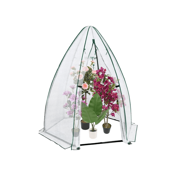 54"x54"x71" Greenhouse for Outdoors - Heavy Duty Plant House with PE Cover, Zippered Door & Mesh Windows for Vegetables, Flowers, Herbs