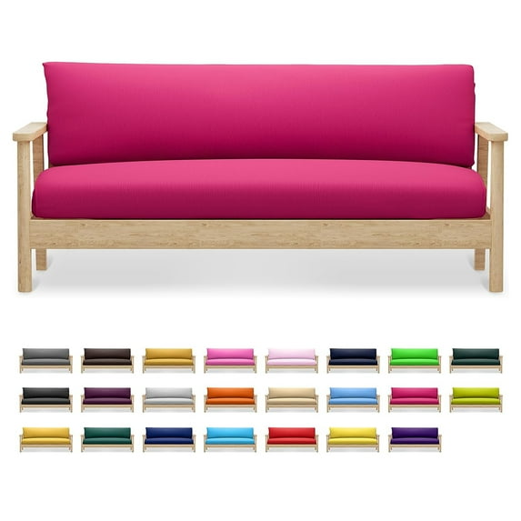 54"x75"x6" Futon Cover, Sofa Bed Slipcover with Zippered, Couch Cover Without Armrests, Stretch Folding Futon Cover for Bedroom, Living Room, Hotel, Office, Full Size, Hot Pink