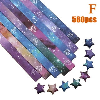  400 Sheets Origami Star Paper Strips Cute, 8 Vivid