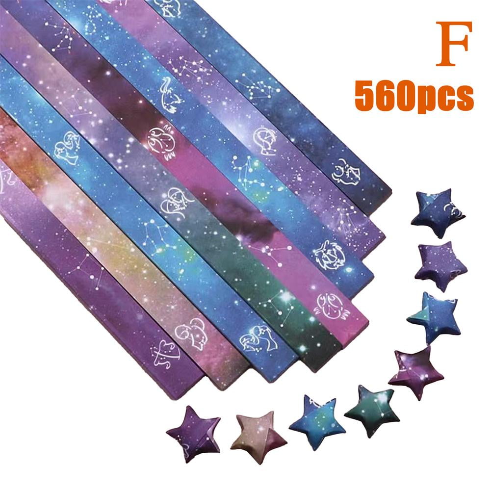 80pcs Funny Origami Lucky Star Paper Strips Folding Paper Ribbons Colors  J;-d