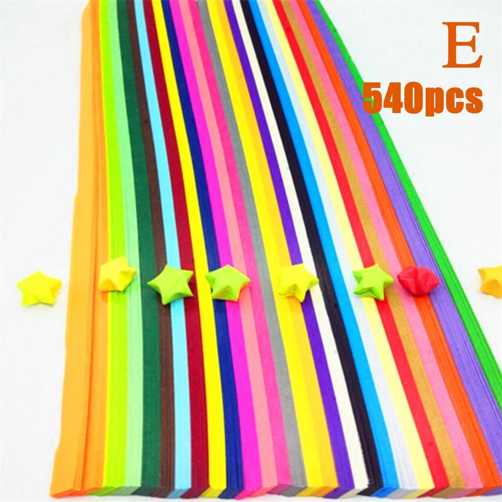 540/560pcs Folding Paper Lucky Star Paper Strip Origami Ribbons