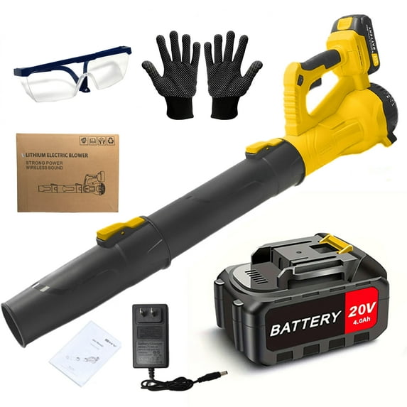 540 CFM 150 MPH Cordless Leaf Blower, Super Power, Equipped with 4.0Ah Battery for Extra Long Life, 6-Speed Dial, 2-Stage Hose, Battery Powered Leaf Blower for Yard Work,Dust Removal,Snow Removal