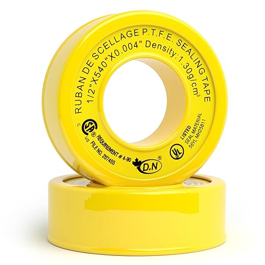 540" Length (Twice Longer) Thread Seal Tape Yellow PTFE, Industrial