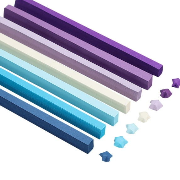 540 Sheets Double Colorful Star Decoration Folding Paper Strips for DIY Crafts Wrapping Scrapbooking Art Supplies