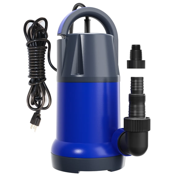 5400GPH 1/3HP Electric Submersible Sump Pump, Portable Heavy Duty Water Transfer Pump for Hot Tub Maintenance, Swimming Pool Quick Draining