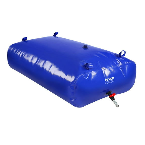 540L 142.7 Gallon 1000D Blue PVC Collapsible Water Storage Bladder Tank Portable Soft Bag for RV Camping Fire Prevention