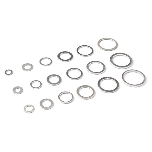 540Pcs Aluminum Flat Washers Silver Round Washers Round Plug with Center Hole for Craft Making Screw Fastening