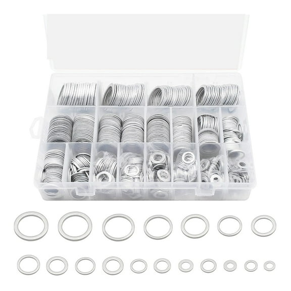540Pcs Aluminum Flat Washers Silver Round Washers Round Plug with Center Hole for Craft Making Screw Fastening